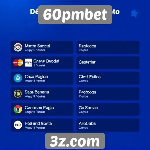 Métodos de pagamento oferecidos pelo 60pmbet